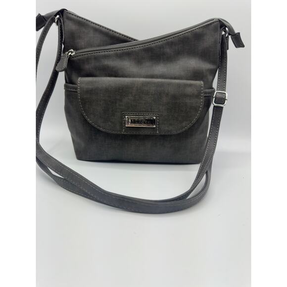 MultiSac Vista Crossbody Bag in Dark Gray, 8.5”W x 9”H w/ Split-Core Design - Picture 1 of 8